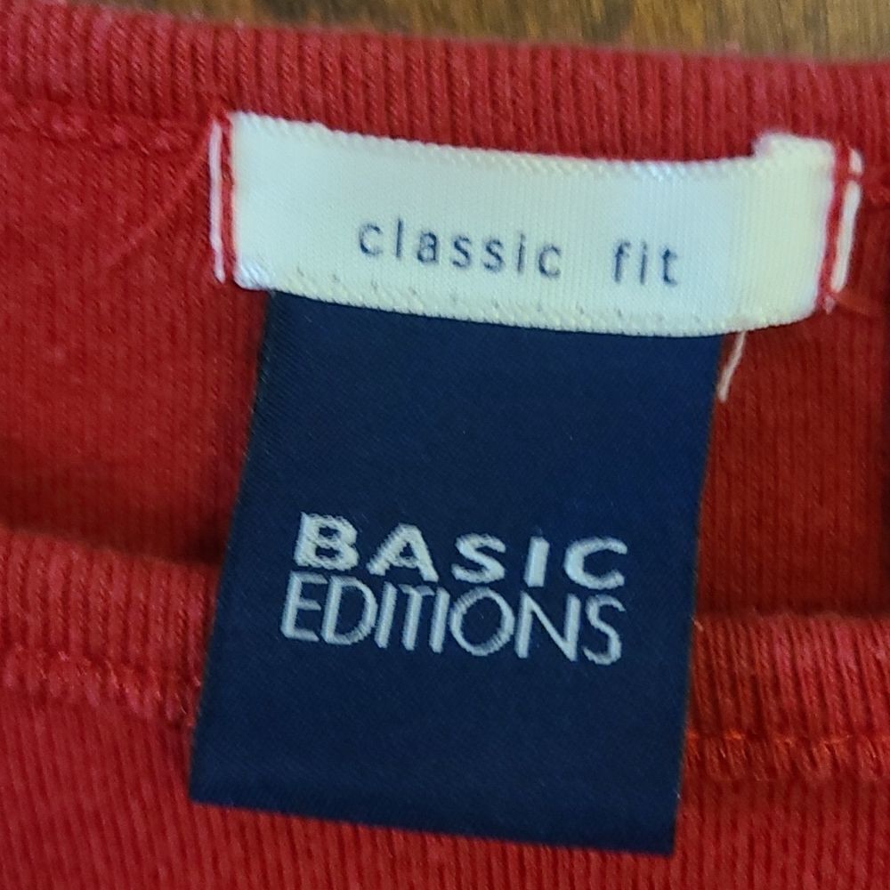 Large Basic Editions Red Long Sleeve Top - Picture 3 of 4
